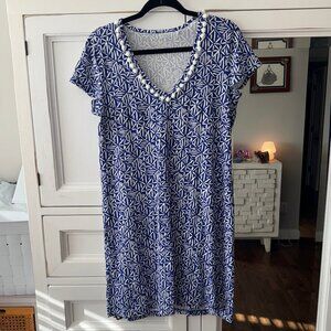 Lilly Pulitzer Etta Print Shift Dress - Corsica Blue Eas - Women's Size Small